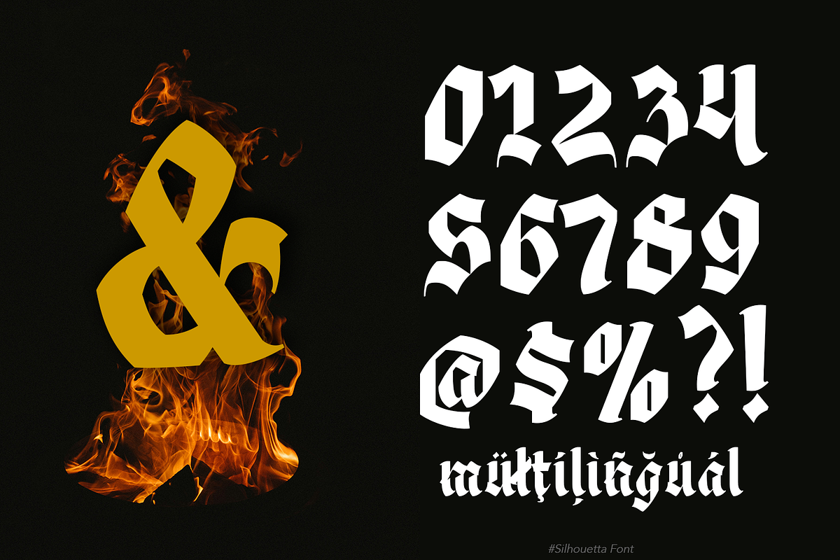 Silhouetta Blackletter, a Blackletter Font by TypeClassHeroes (Photo 14 of 15)