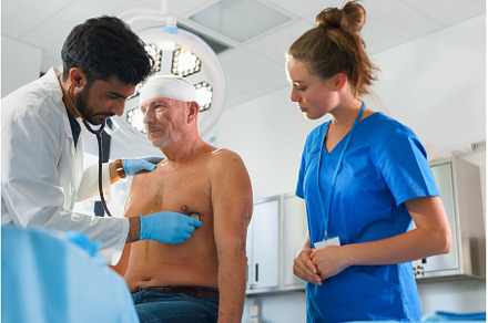 Close-up of doctor and nurse, a Health & Medical Photo by HalfPoint