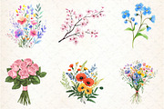 Watercolor Flowers Clipart Bundle, an Illustration by DreamCafeArt (Thumbnail 3 of 3)