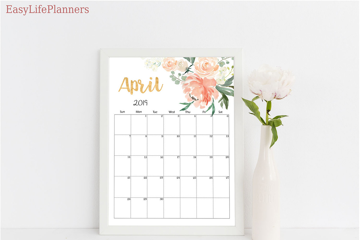 Wall Calendar 2018 2019 Letter Size, a Templates & Theme by EasyLifePlanners (Photo 8 of 10)