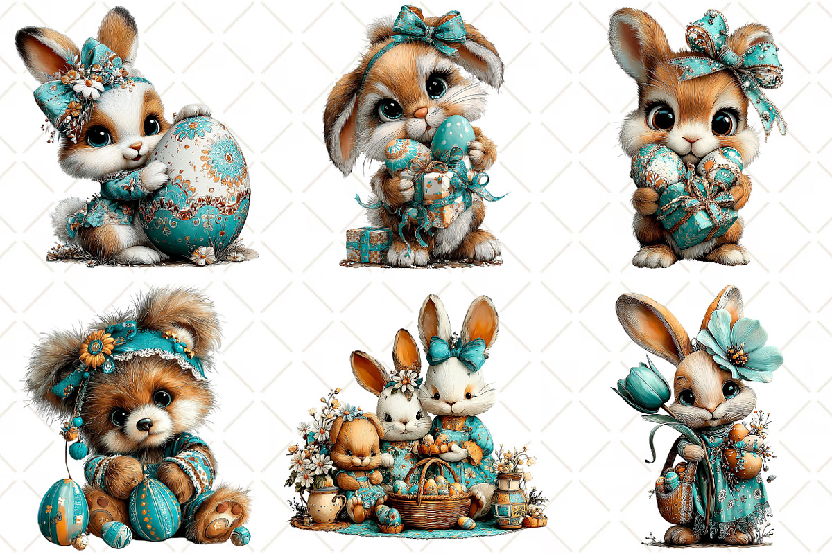 Whimsical Easter Animals Clipart, an Illustration by Black Bird Studio (Photo 4 of 5)
