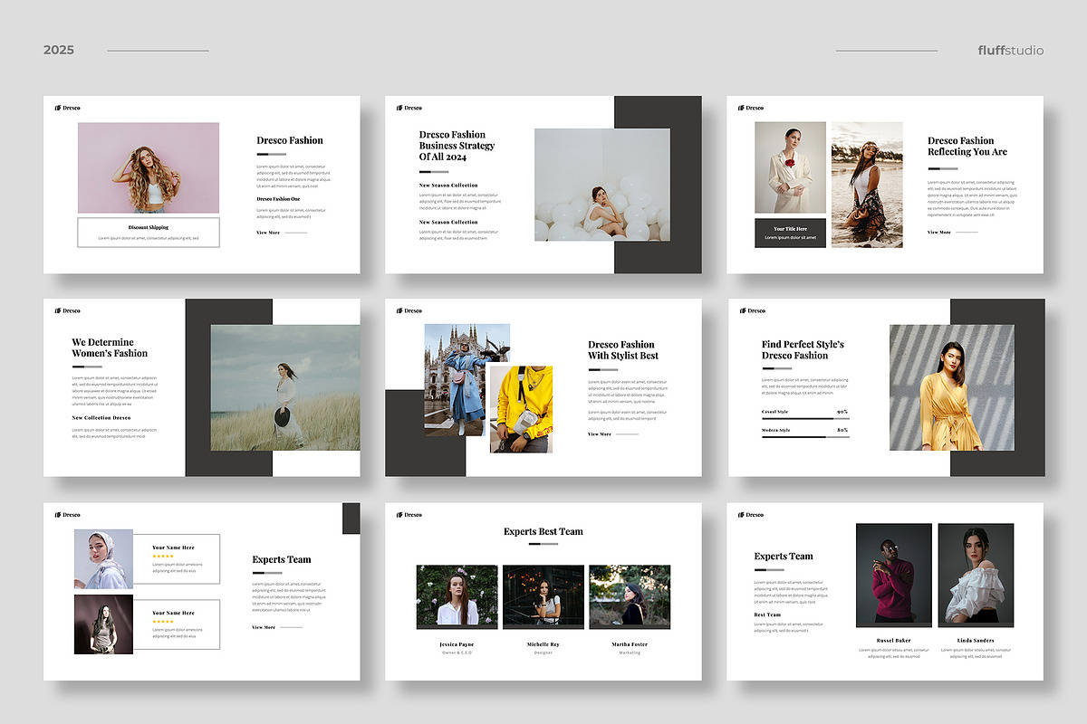 Fashion & Clothing Google Slides, a Design Template by fluffstudio (Photo 3 of 5)