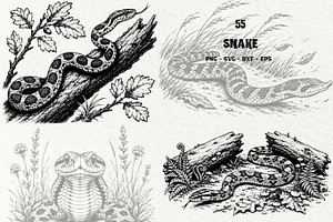 Snake Illustration Set, an Animal Illustration by DENIDigitalArtSudio