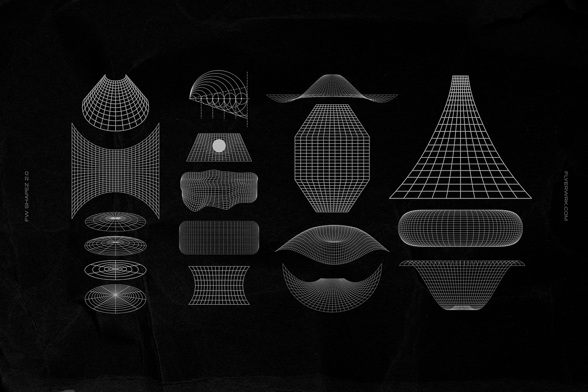 200 Retro Futuristic Shapes, an Object Graphic by FLYERWRK (Photo 8 of 13)