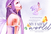 Hand-Painted My Fairy World Clipart, a Person Illustration by ArtCreationsDesign (Thumbnail 3 of 15)