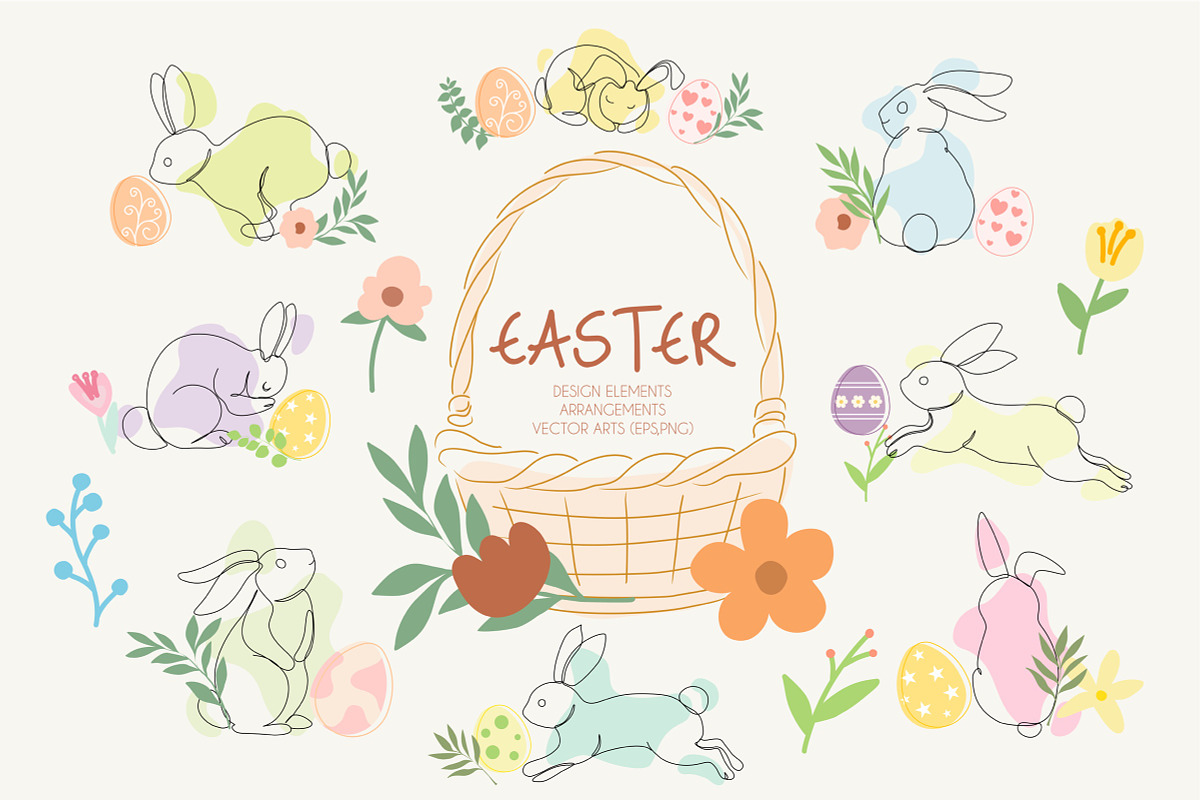 Cute Easter Graphic Illustration, an Illustration by Adora ARTS (Photo 1 of 17)