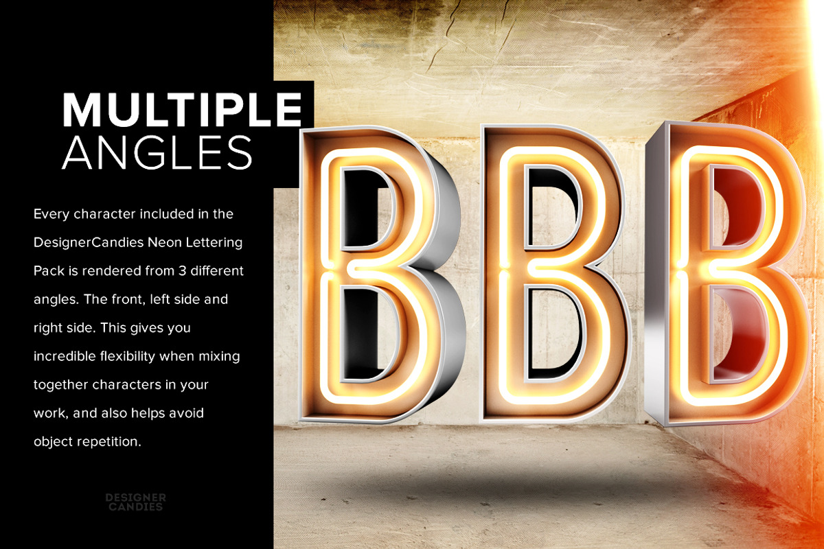 3D Neon Lettering Pack preview 4