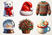 Cozy Christmas Watercolor Set, an Illustration by RobertsArt (Thumbnail 2 of 5)