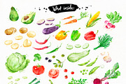 Vegetables Watercolor Set, an Object Graphic by Sonya Illustrations (Thumbnail 3 of 4)