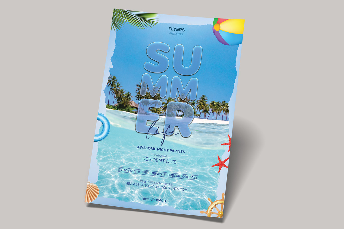 Summer Life PSD Flyer Template, a Flyer Template by Naim Selmani (Photo 2 of 3)