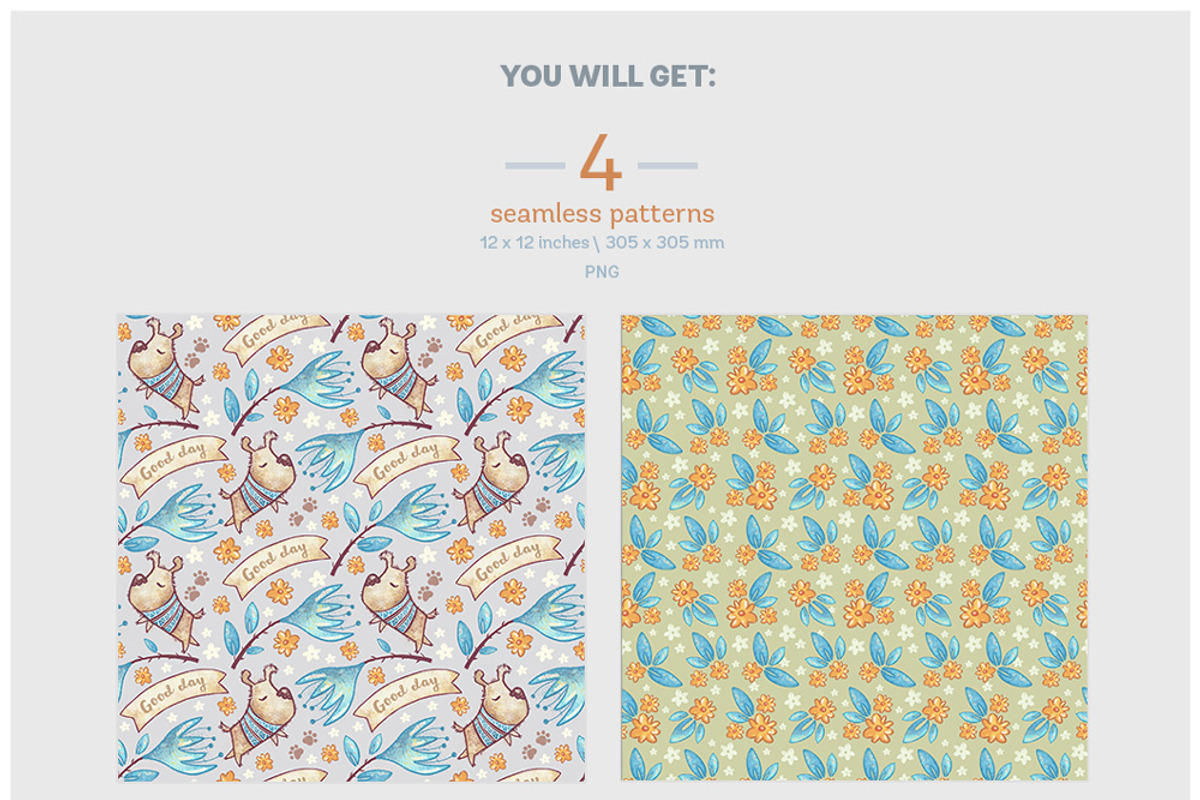 4 Seamless Patterns • Dream Time, a Pattern Graphic by Yeticrab (Photo 3 of 5)