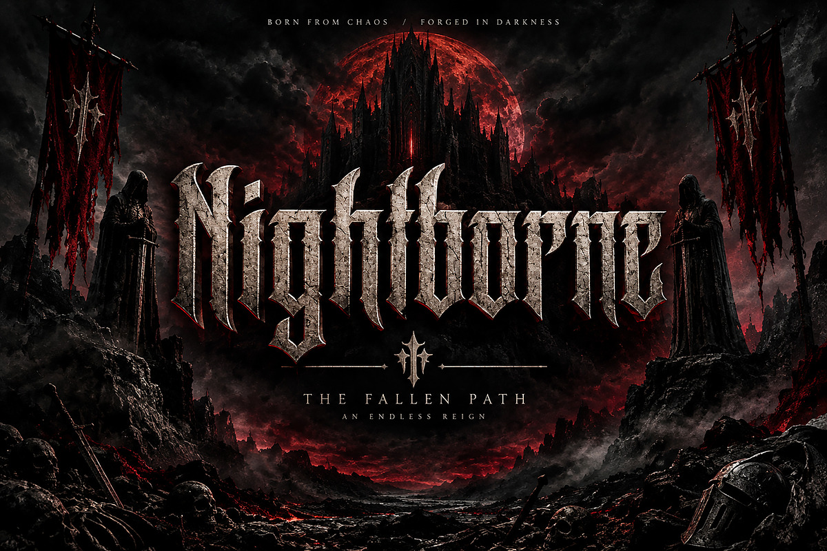 Nightborne — Gothic Blackletter Font, a Blackletter Font by Wow Magic (Photo 4 of 5)