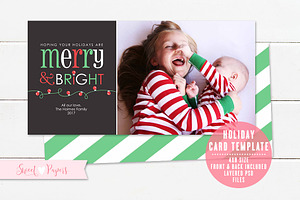 Holiday Photo Card Template 