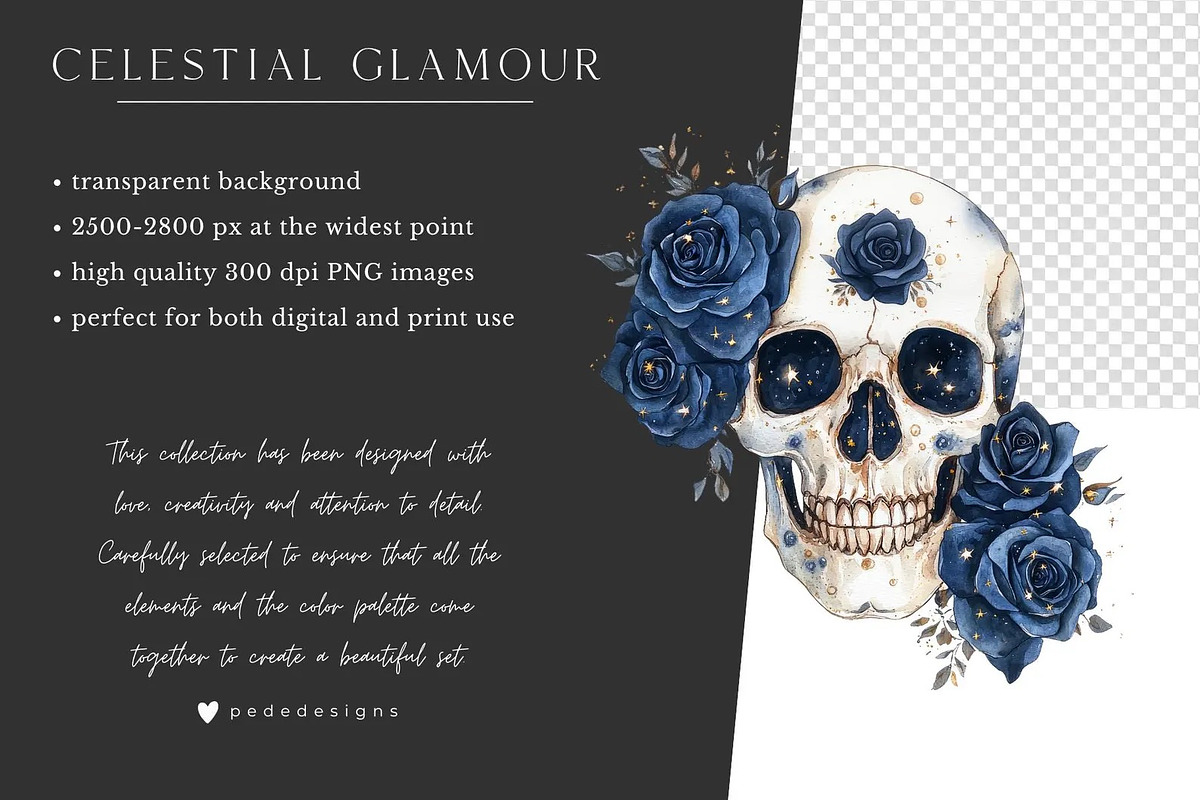 Celestial Glamour, a Decorative Illustration by PeDe Designs (Photo 7 of 15)