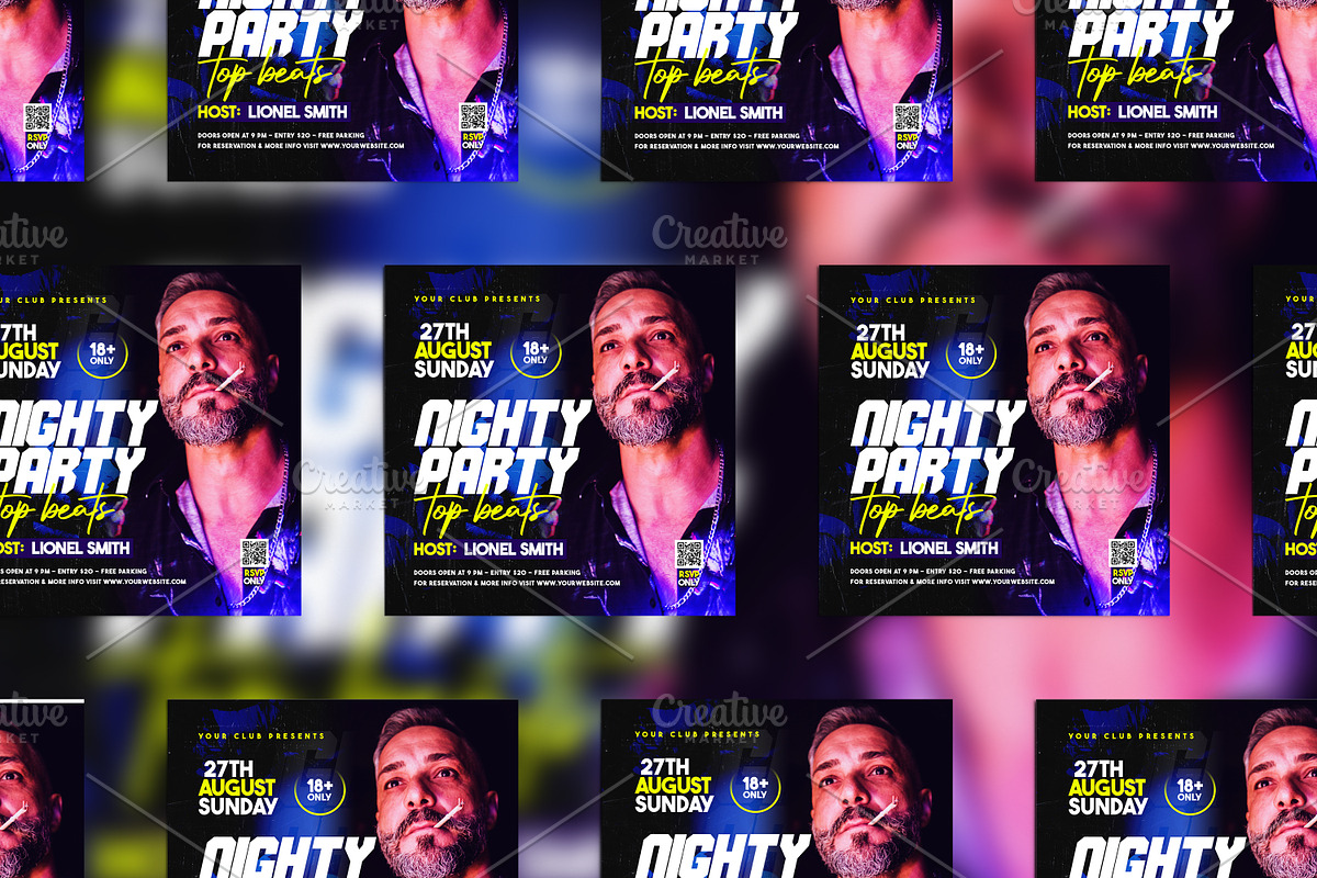 Night Party Flyer, a Flyer Template by FlyeredTemplate (Photo 3 of 3)