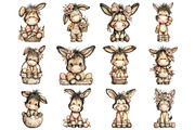 Whimsical Easter Donkey Clipart, an Illustration by Design Market (Thumbnail 2 of 3)
