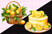 Lemons Watercolor Clipart, a Food Illustration by LekoArt (Thumbnail 10 of 10)