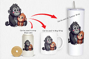 Gorilla Mother's Day Clipart, a Graphic by Artnoy (Thumbnail 4 of 5)
