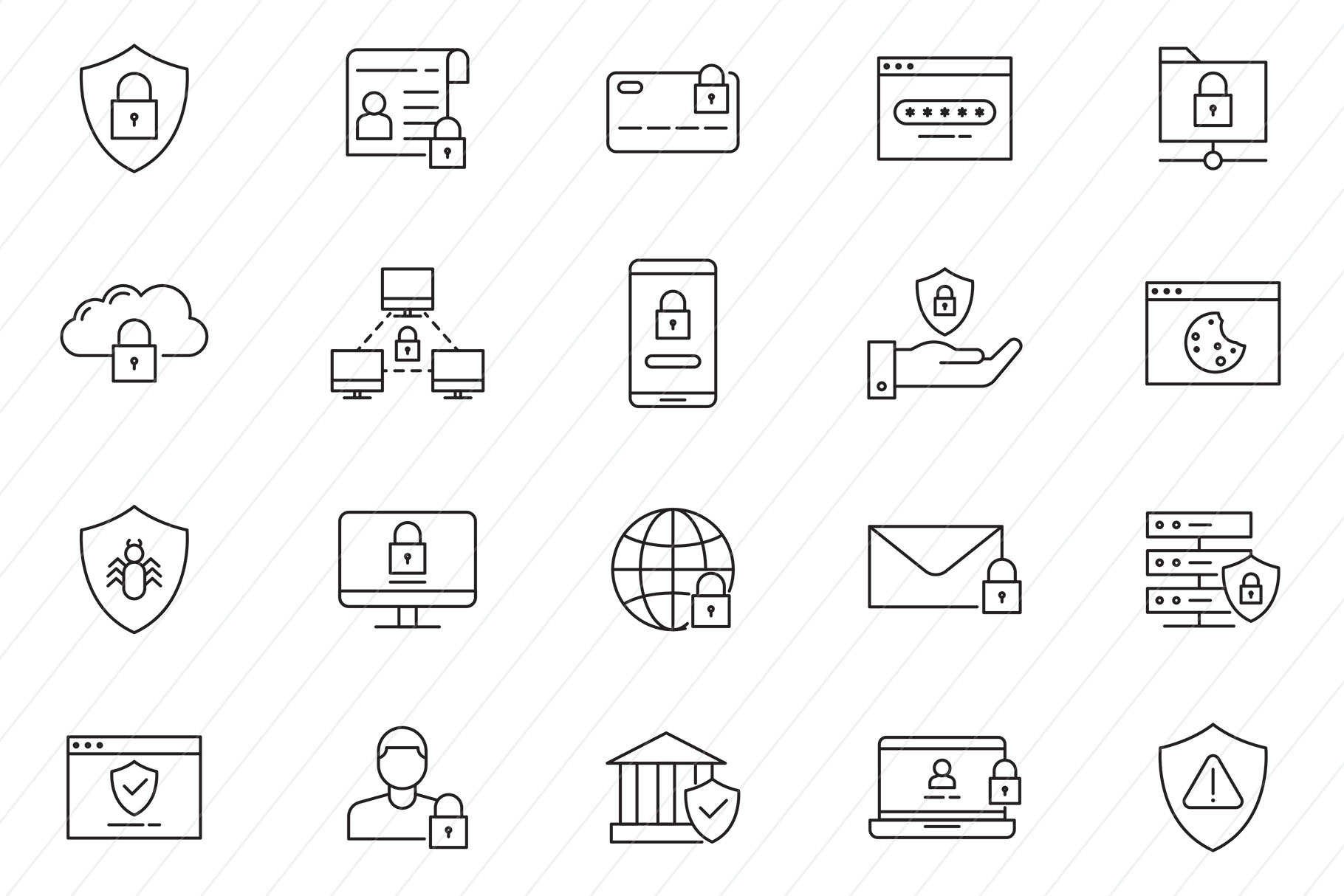 Data Protection Icons, an Icon by Graphic Pear