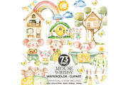 Mouse Clipart Watercolor PNG, an Animal Illustration by CharmClipart (Thumbnail 1 of 8)