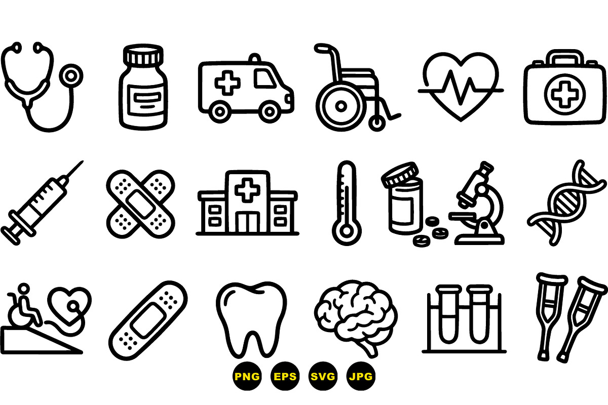 Medical Icon Vector Pack, an Illustration by designvectx (Photo 3 of 3)