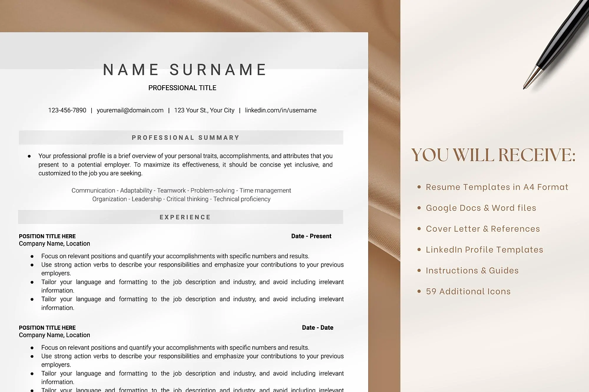 Clean Minimalist Resume Template, a Resume Template by OkiDocs Resume Templates (Photo 3 of 11)