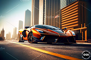 Supercar in the City Illustration, a Wallpaper Graphic by Other Side Art (Thumbnail 2 of 8)
