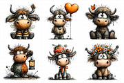 Whimsical Highland Cow Clipart, an Illustration by Daily.Designs (Thumbnail 5 of 5)