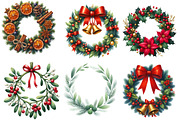 Christmas Garlands Sublimation Clipa, an Illustration by Designworld (Thumbnail 2 of 5)