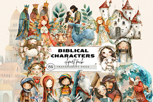 BIBLICAL CHARACTERS CLIPART BUNDLE, a Person Illustration by Daring Digies