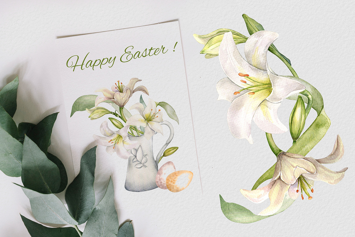 Floral Easter eggs watercolor set, an Illustration by Kate Lanbina (Photo 4 of 17)