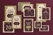 Vintage Wedding Invitation Set, an Invitation Template by graphicook (Thumbnail 1 of 3)