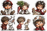 Funny Quirky Easter Boys Clipart Bun, an Illustration by Libby Wishes (Thumbnail 7 of 7)