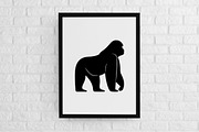 Gorilla Silhouette SVG, an Animal Illustration by newminddesign (Thumbnail 2 of 3)