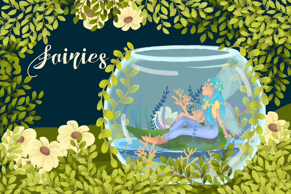 Lovely fairies cliparts, an Illustration by Cute Little Workshop (Photo 3 of 4)