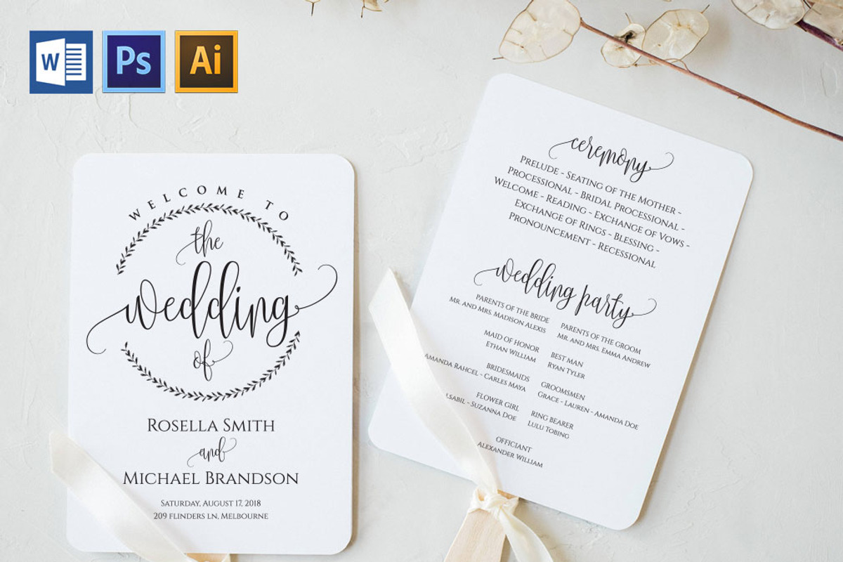 Wedding Program Fan SHR380, an Invitation Template by Shafura_Wedding (Photo 1 of 5)