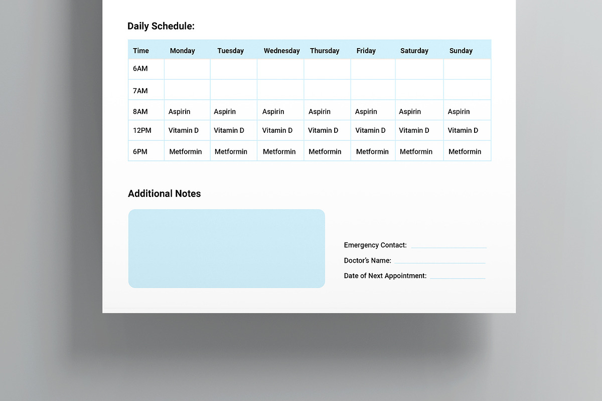 Medication Schedule Template, a Stationery Template by MightyDesign (Photo 3 of 7)