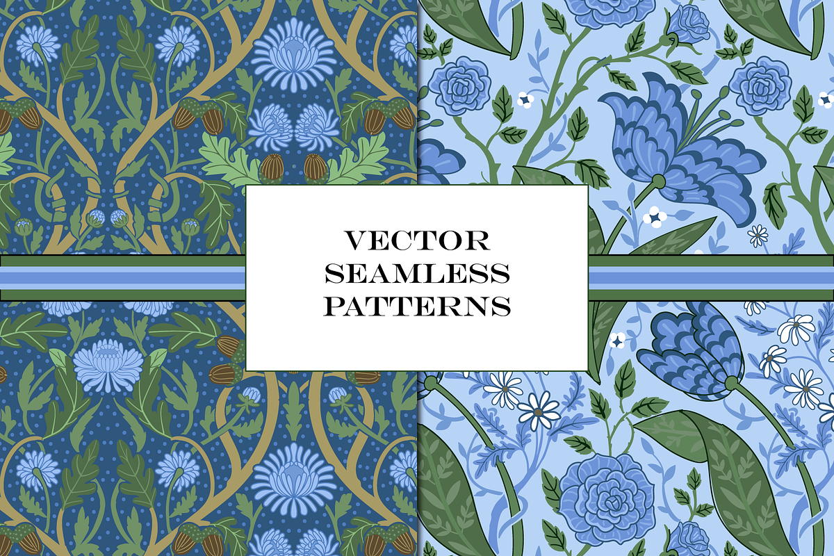 William Morris Blue & Green Patterns, a Pattern Graphic by RachelStudio (Photo 5 of 10)