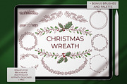 Christmas Wreath Stamps, a Brush Add-On by SmuffizStudio (Thumbnail 1 of 4)