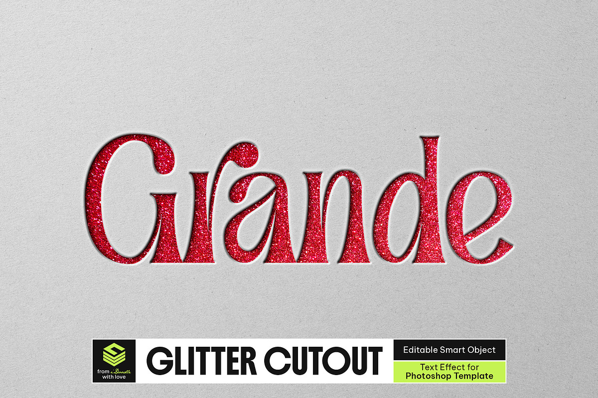 Glitter Cutout Text Effect, a Layer Style Add-On by iDoodle Studio (Photo 1 of 4)