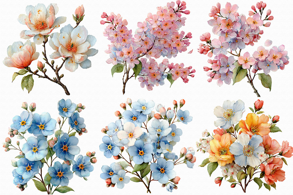 Spring Floral Clipart, an Illustration by Libby Wishes (Photo 7 of 7)