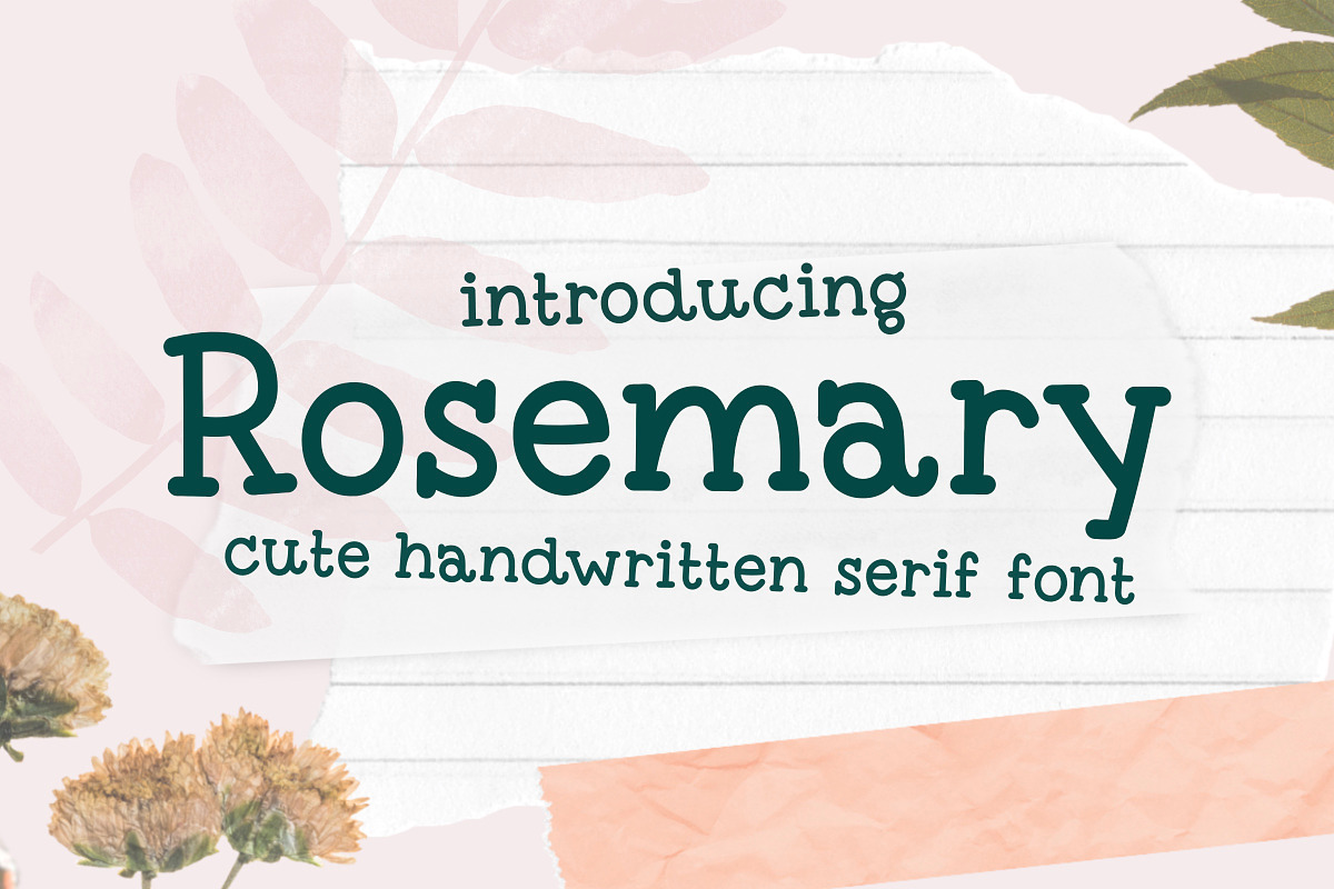 Rosemary cute handwritten serif, a Handwritten Font by jyllyco (Photo 1 of 9)