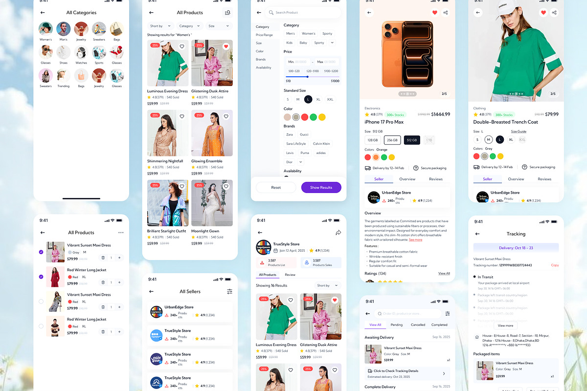 eCommerce Mobile App UI Kit, an UI Kit Template by DesignsLab (Photo 3 of 8)
