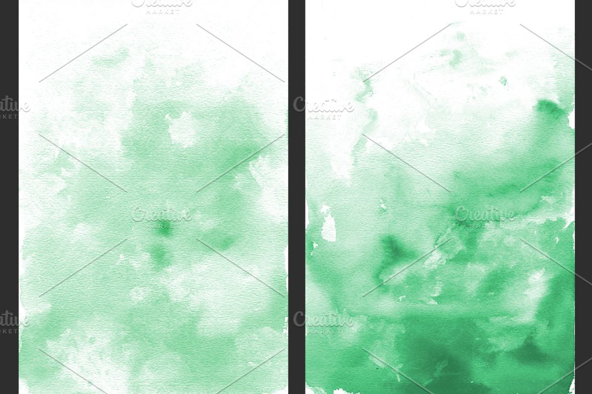 Green Ombre Watercolor Backgrounds, a Texture Graphic by M. by mprintly (Photo 3 of 6)