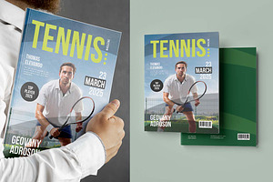 Green Tennis Sport Magazine Template