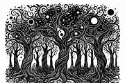 50 Mystical Galaxy Forest Silhouette, a Technology Illustration by Amazin_art (Thumbnail 19 of 41)