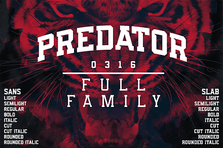 Predator 0316 - Full Family, a Sans Serif Font by American Eargle