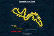 Yellow race track on blue background, a Transportation Illustration by LongQuattroArt (Thumbnail 3 of 5)
