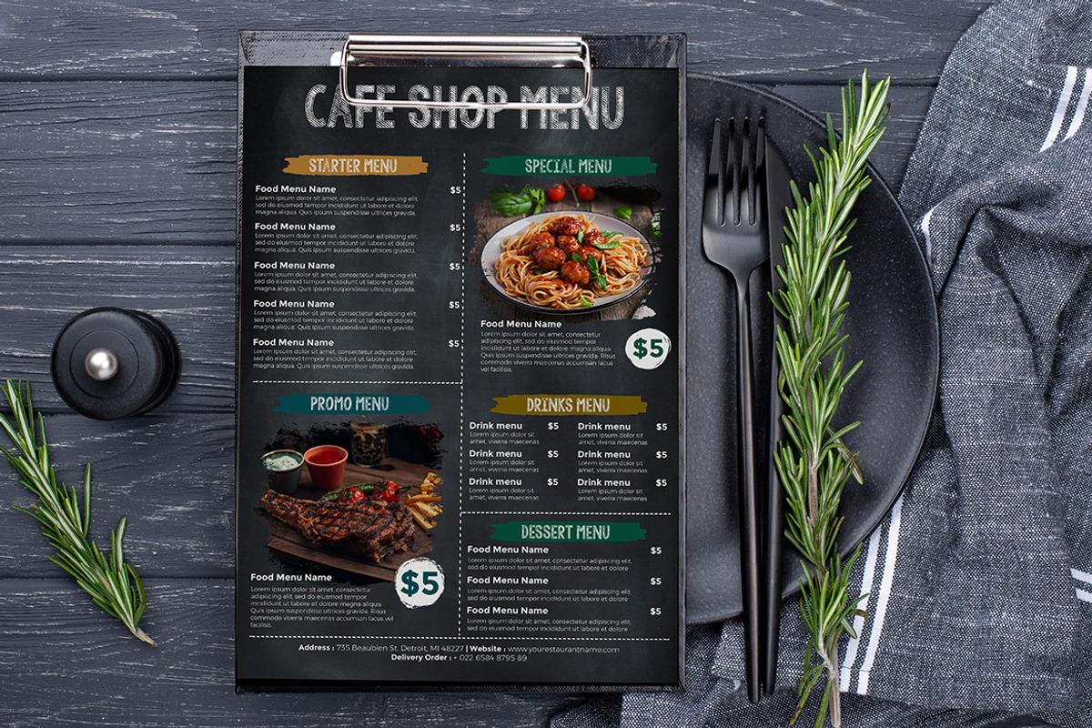 Cafe Menu, a Flyer Template by imadeDesign (Photo 1 of 3)