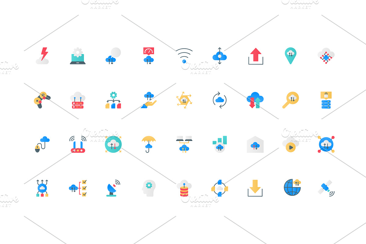 Cloud services, hardware and network, a Technology Illustration by Lemberg Vector